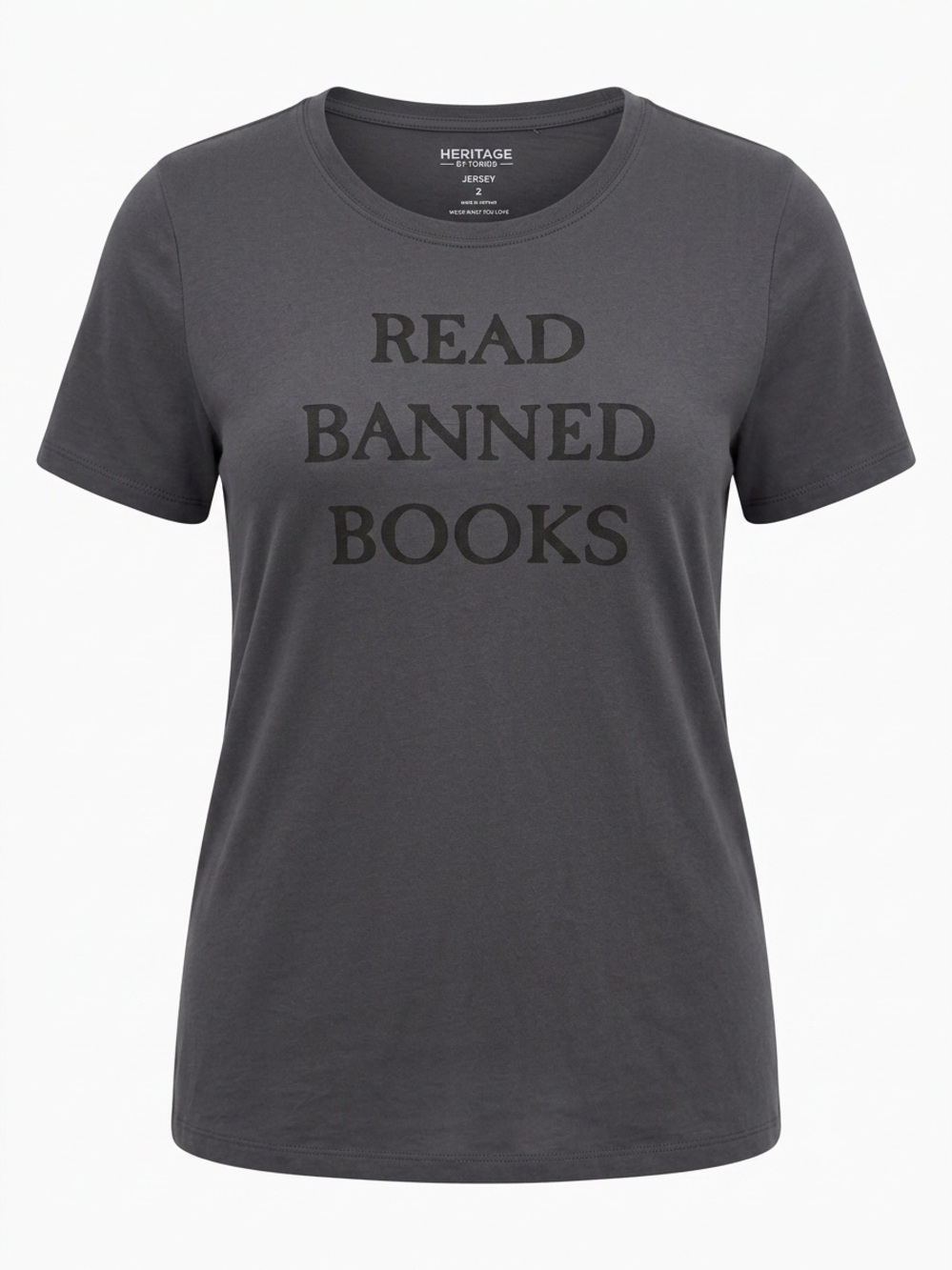 Torrid Heritage Jersey Read Banned Books Graphic T-Shirt Gray Grey Size 2 2X 18/